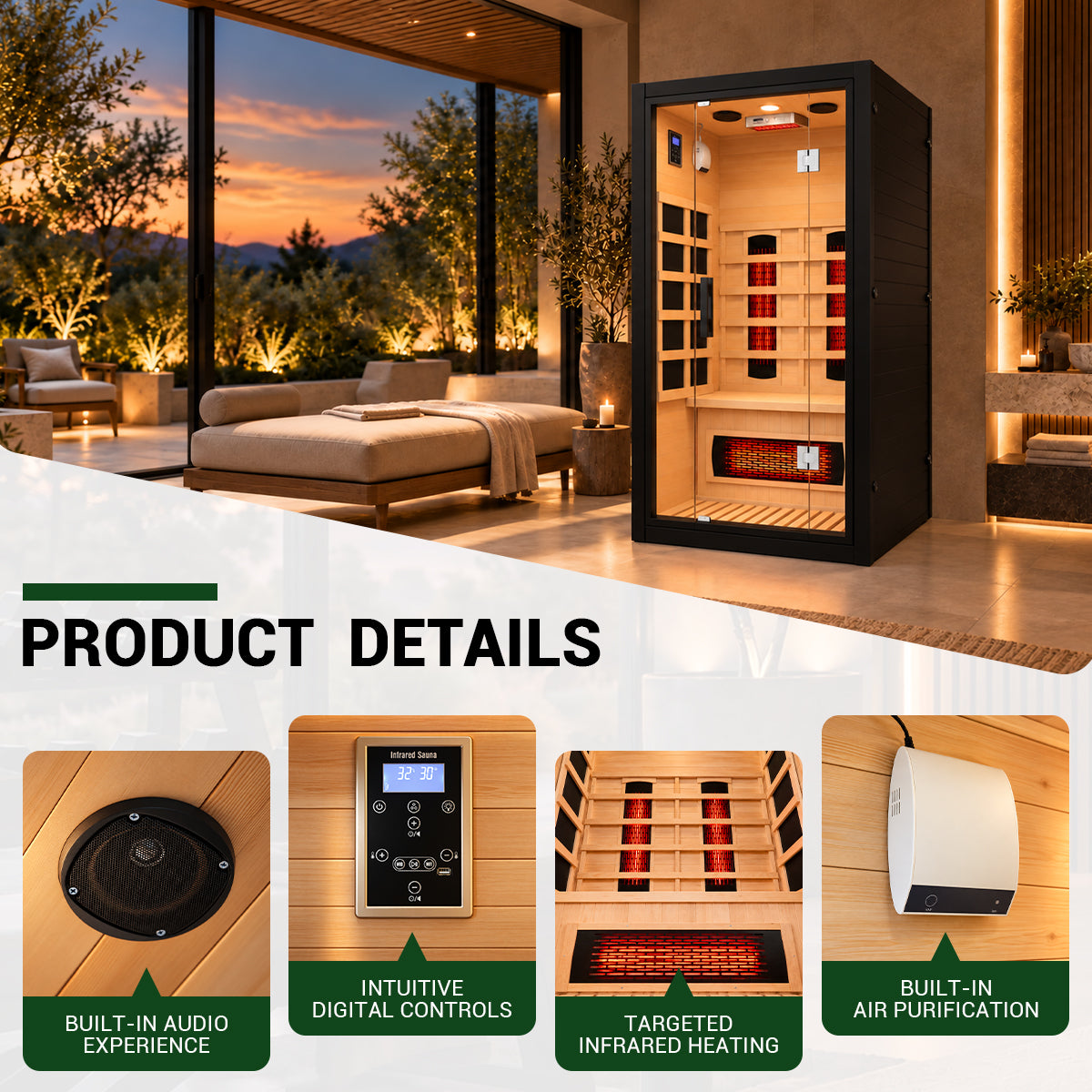 YardSauna Forest 2-Person Infrared Sauna