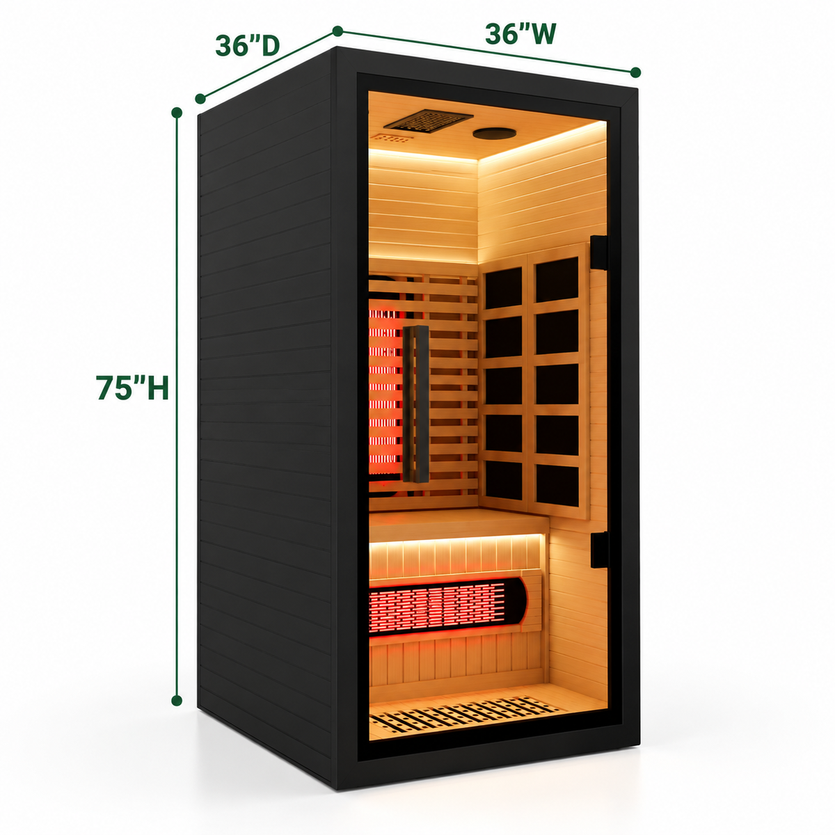 YardSauna Forest 1, 2 & 3-Person Indoor Infrared Sauna