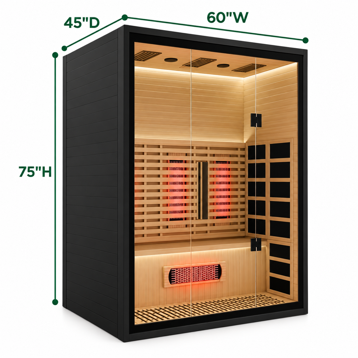 YardSauna Forest 1, 2 & 3-Person Indoor Infrared Sauna
